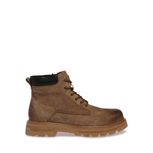 Ботинки зимние натуральная спилок на низком каблуке  HR006_01CH-LB "HR006_01CH-LB" 2