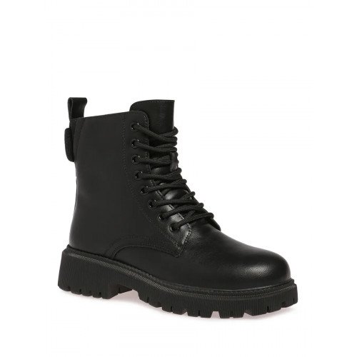 Ботинки зимние кожаные на низком каблуке  FL344_JS7005-10A-W_BLACK P "FL344_JS7005-10A-W_BLACK P" 1