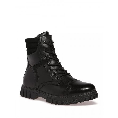 Ботинки зимние кожаные на низком каблуке YC033_01PH-BL "YC033_01PH-BL" 1