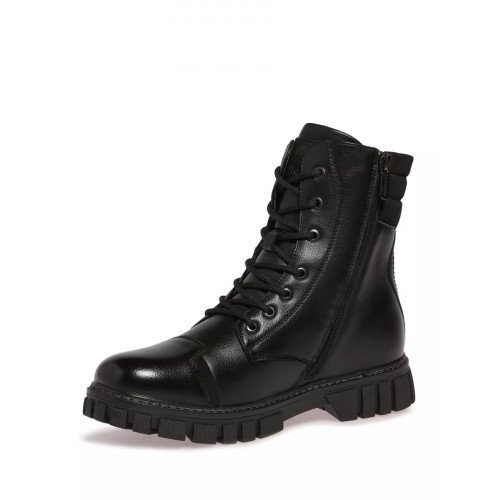 Ботинки зимние кожаные на низком каблуке YC033_01PH-BL "YC033_01PH-BL" 4