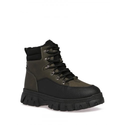 Ботинки зимние кожаные на низком каблуке Арт: SL002_01PH-KH-V "SL002_01PH-KH-V" 1