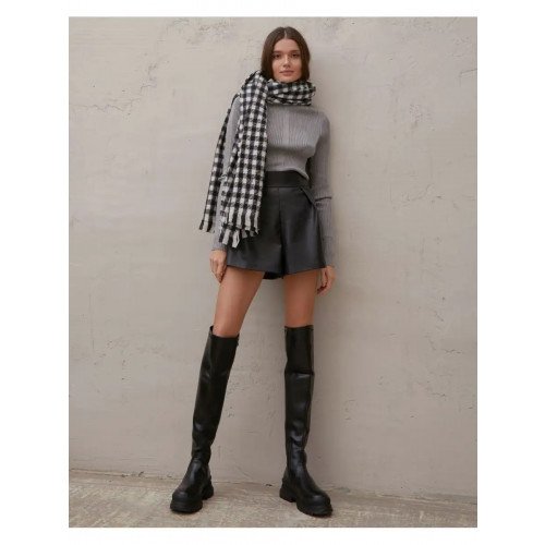 Сапоги женские демисезонные кожаные Арт: FL487_A21-K84-T_BLACK "FL487_A21-K84-T_BLACK" 3