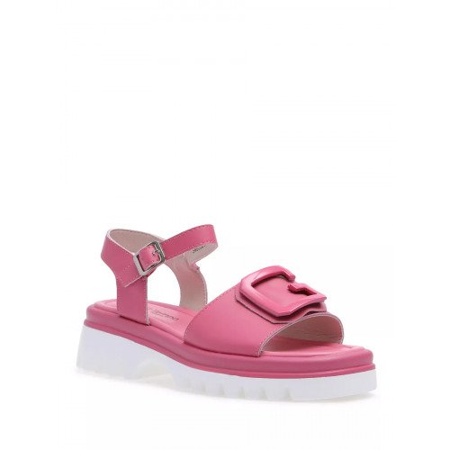 Сандалии летние кожаные на каблуке и платформе арт: SWB556_V1129-D16-3_FUXIA "SWB556_V1129-D16-3_FUXIA" 1