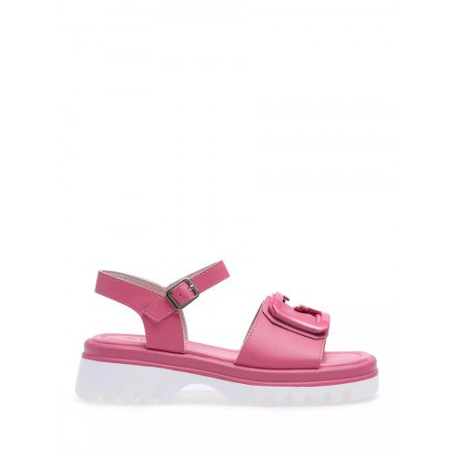 Сандалии летние кожаные на каблуке и платформе арт: SWB556_V1129-D16-3_FUXIA "SWB556_V1129-D16-3_FUXIA" 2