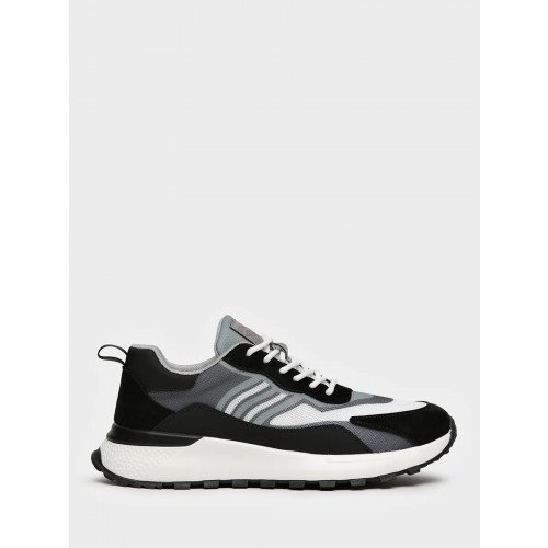 Кроссовки черные текстиль/кожа натуральная VIC8-18_H007491_BLACK-WHITE Мужские "VIC8-18_H007491_BLACK-WHITE" 4