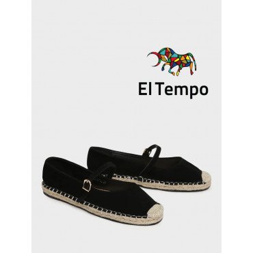 Эспадрильи черные El Tempo кожа искусственная Женские LE006_03CP-BL LE006_03CP-BL