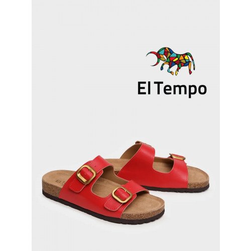 Сабо красные El Tempo кожа искусственная Женские AN089_01_04_SP "AN089_01_04_SP" 2