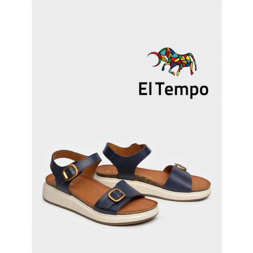 Сандалии синие El Tempo кожа искусственная Женские AN098_02_16_SP "AN098_02_16_SP" 1