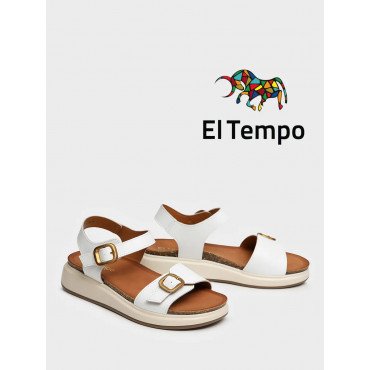 Сандалии белые El Tempo кожа искусственная Женские AN098_02_06_SP "AN098_02_06_SP" 1