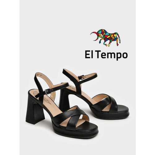 Босоножки черные El Tempo кожа искусственная Женские LV124_01SP-BL-V "LV124_01SP-BL-V" 2