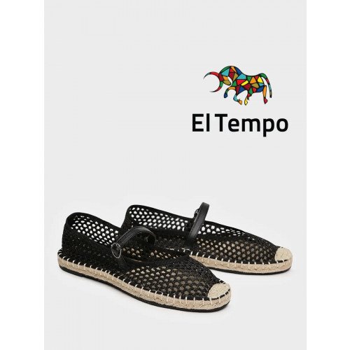 Эспадрильи черные El Tempo без подкладки Женские LE005_03TU-BL "LE005_03TU-BL" 1