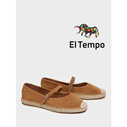 Эспадрильи коричневые El Tempo кожа искусственная Женские LE006_03CP-LB "LE006_03CP-LB" 2