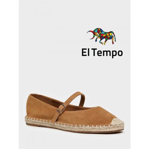 Эспадрильи коричневые El Tempo кожа искусственная Женские LE006_03CP-LB "LE006_03CP-LB" 1