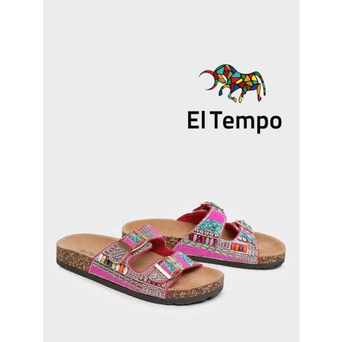 Сабо фуксия El Tempo текстиль Женские CVS199_A-13-02_FUXIA "CVS199_A-13-02_FUXIA" 1