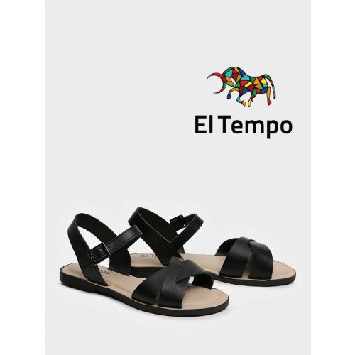 Сандалии черные El Tempo кожа натуральная Женские MD050_02_01_SP "MD050_02_01_SP" 1