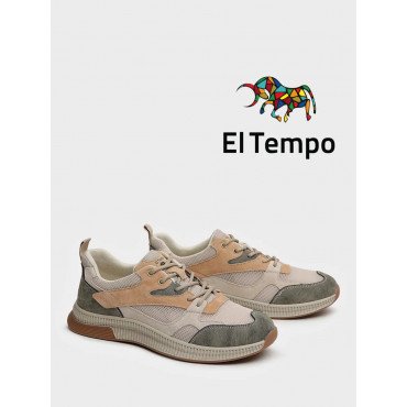 Кроссовки бежевые El Tempo Текстиль/Спилок Мужские CVS271_JRT02-2303-06_BEIGE CVS271_JRT02-2303-06_BEIGE