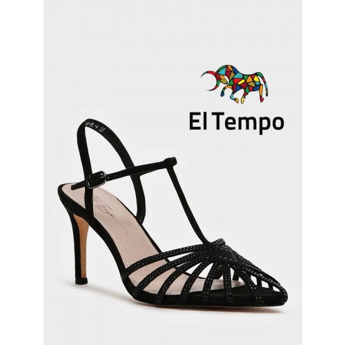 Босоножки черные El Tempo текстиль Женские XX065_02TP-BL-V "XX065_02TP-BL-V" 1