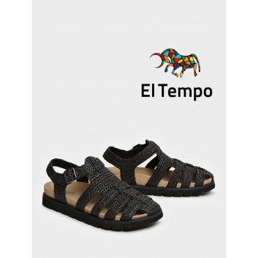 Сандалии черные El Tempo текстиль Женские SL058_02TP-BL-V SL058_02TP-BL-V