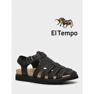 Сандалии черные El Tempo текстиль Женские SL058_02TP-BL-V SL058_02TP-BL-V