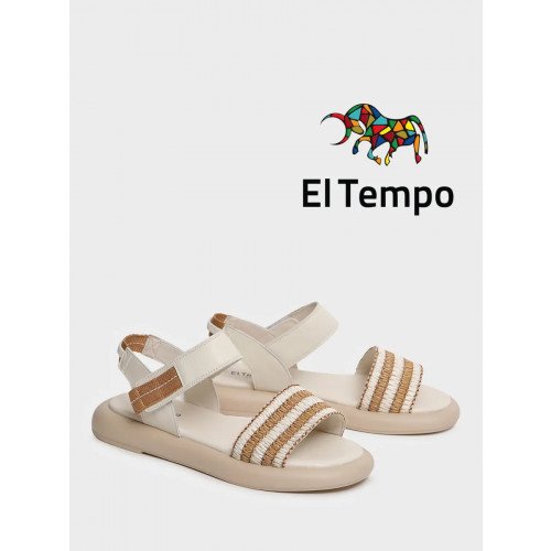 Сандалии молочные El Tempo Кожа натуральная/текстиль Женские SL047_01SP-ML-V "SL047_01SP-ML-V" 2