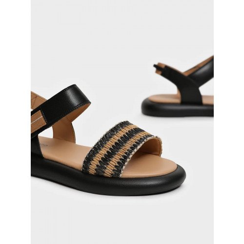 Сандалии черные El Tempo Кожа натуральная/текстиль Женские SL047_01SP-BL-V "SL047_01SP-BL-V" 3