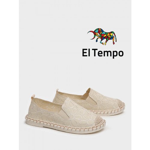 Эспадрильи бежевые El Tempo без подкладки Женские XB019_01TU-BG "XB019_01TU-BG" 1