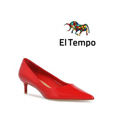 Туфли лодочки на низком каблуке лаковые Эльтемпо арт: EE028_02LK-RD "EE028_02LK-RD" 1