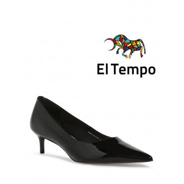 Туфли лодочки на низком каблуке лаковые Эльтемпо арт: EE028_02LK-BL "EE028_02LK-BL" 1