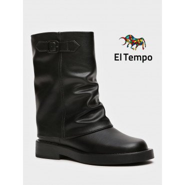 Полусапоги демисезонные натуральная кожа на низком каблуке арт: YZ016_01SB-BL YZ016_01SB-BL