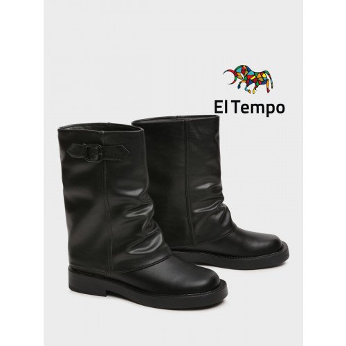 Полусапоги демисезонные натуральная кожа на низком каблуке арт: YZ016_01SB-BL "YZ016_01SB-BL" 2