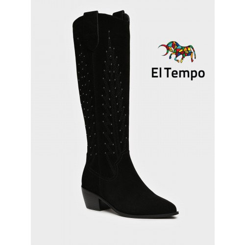 Сапоги женские демисезонные Спилок натуральный на низком каблуке арт.:LV135_01CB-BL "LV135_01CB-BL" 1