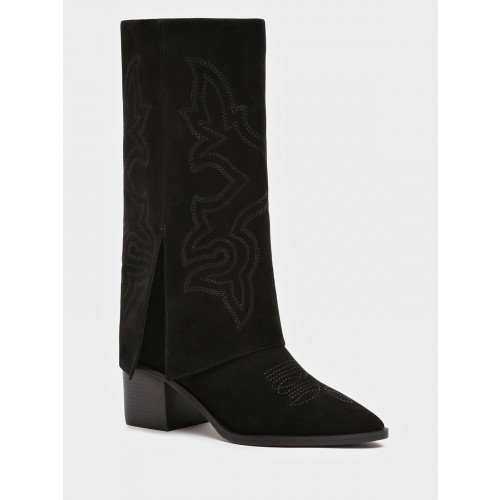 Сапоги женские демисезонные Велюр натуральный на низком каблуке арт.:LX086_01VB-BL "LX086_01VB-BL" 3