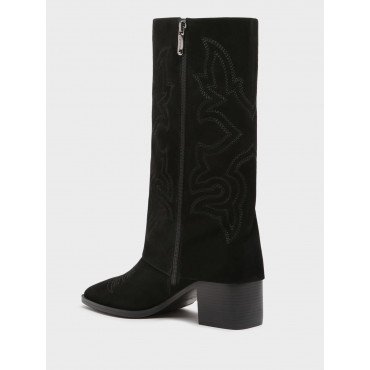 Сапоги женские демисезонные Велюр натуральный на низком каблуке арт.:LX086_01VB-BL "LX086_01VB-BL" 4