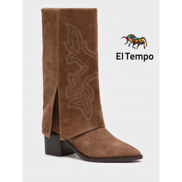 Сапоги женские демисезонные Велюр натуральный на низком каблуке арт.:LX086_01VB-BG LX086_01VB-BG