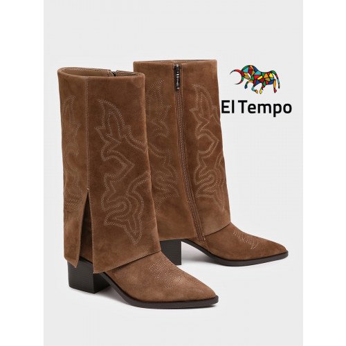 Сапоги женские демисезонные Велюр натуральный на низком каблуке арт.:LX086_01VB-BG "LX086_01VB-BG" 2