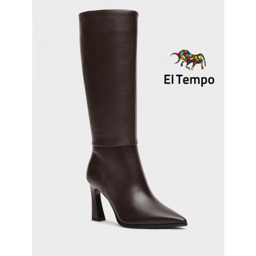 Сапоги женские демисезонные Кожа натуральная на каблуке арт.:TL080_02KB-BR "TL080_02KB-BR" 1