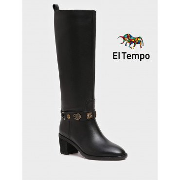 Сапоги женские демисезонные Кожа натуральная на каблуке арт.:LX087_02KB-BL LX087_02KB-BL