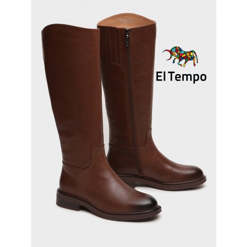 Сапоги женские демисезонные Кожа натуральная на низком каблуке арт.:ZE027_02KB-BR "ZE027_02KB-BR" 1