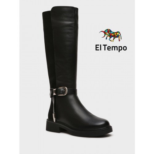 Сапоги женские зимнии Кожа натуральная на невысоком каблуке арт: ZE024_02KY-BL "ZE024_02KY-BL" 1