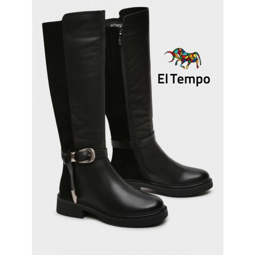 Сапоги женские зимнии Кожа натуральная на невысоком каблуке арт: ZE024_02KY-BL "ZE024_02KY-BL" 2