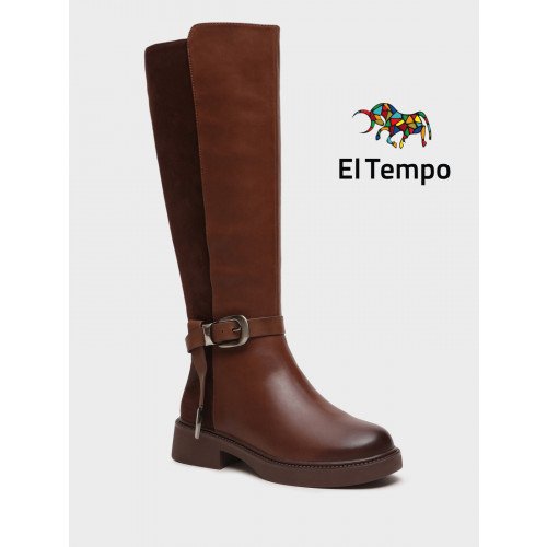 Сапоги женские зимнии Кожа натуральная на невысоком каблуке арт: ZE024_02KY-BR "ZE024_02KY-BR" 1