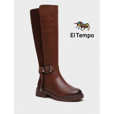 Сапоги женские зимнии Кожа натуральная на невысоком каблуке арт: ZE024_02KY-BR ZE024_02KY-BR