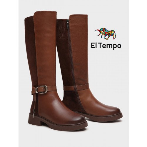 Сапоги женские зимнии Кожа натуральная на невысоком каблуке арт: ZE024_02KY-BR "ZE024_02KY-BR" 2