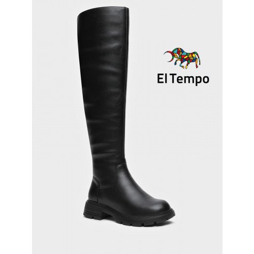 Ботфорты женские зимнии Кожа натуральная на невысоком каблуке арт: AM038_02SY-BL "AM038_02SY-BL" 1