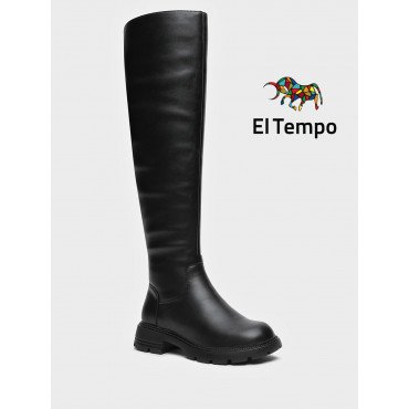 Ботфорты женские зимнии Кожа натуральная на невысоком каблуке арт: AM038_02SY-BL AM038_02SY-BL