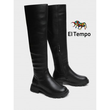 Ботфорты женские зимнии Кожа натуральная на невысоком каблуке арт: AM038_02SY-BL AM038_02SY-BL 2