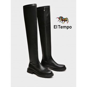 Ботфорты женские демисезонные Кожа искуственная на невысоком каблуке арт:XX099_01PB-BL XX099_01PB-BL 2