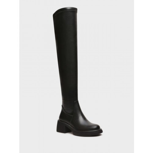 Ботфорты женские демисезонные К.Кожа на невысоком каблуке арт: XT036_02PB-BL "XT036_02PB-BL" 3