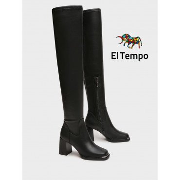 Ботфорты женские демисезонные К. Кожа на невысоком каблуке арт: TL083_02KB-BL TL083_02KB-BL 2