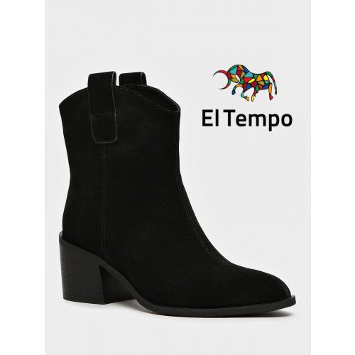 Ботильоны женские демисезонные Спилок натуральный на невысоком каблуке  Арт:NN057_01CB-BL "NN057_01CB-BL" 1